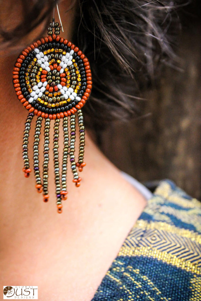 Woven Mayan Calendar Earrings Woven Wisdom